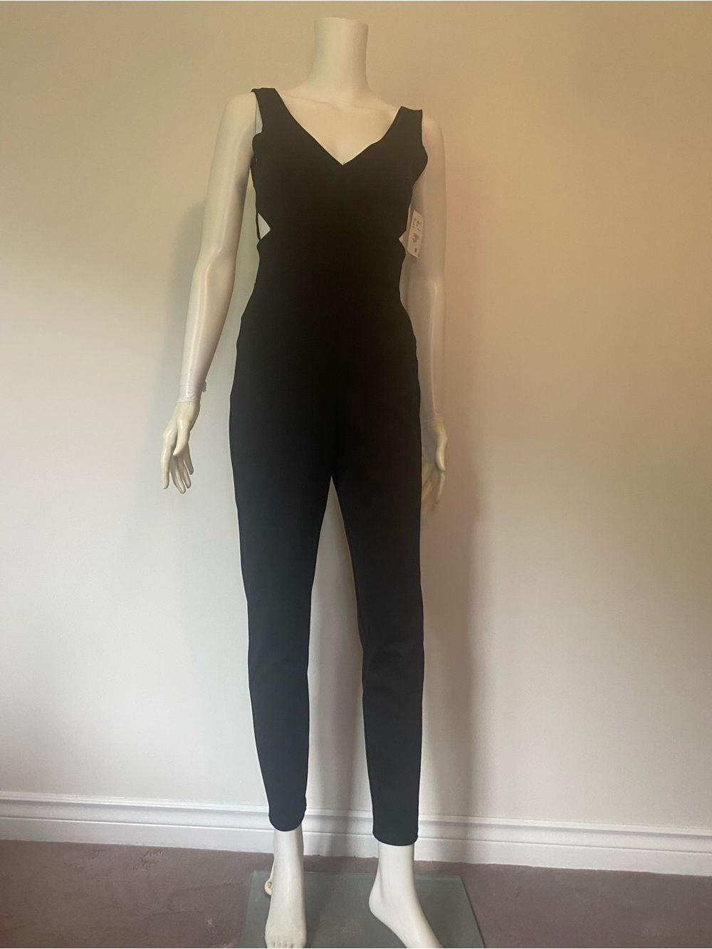 Rolla Coster Black V-Neck Cutout Sleeveless Jumpsuit